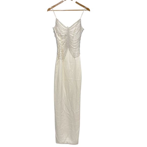 Miss Circle Karmen Pearl Top Pencil Slip Gown with Scarf Small NWT - Picture 7 of 7